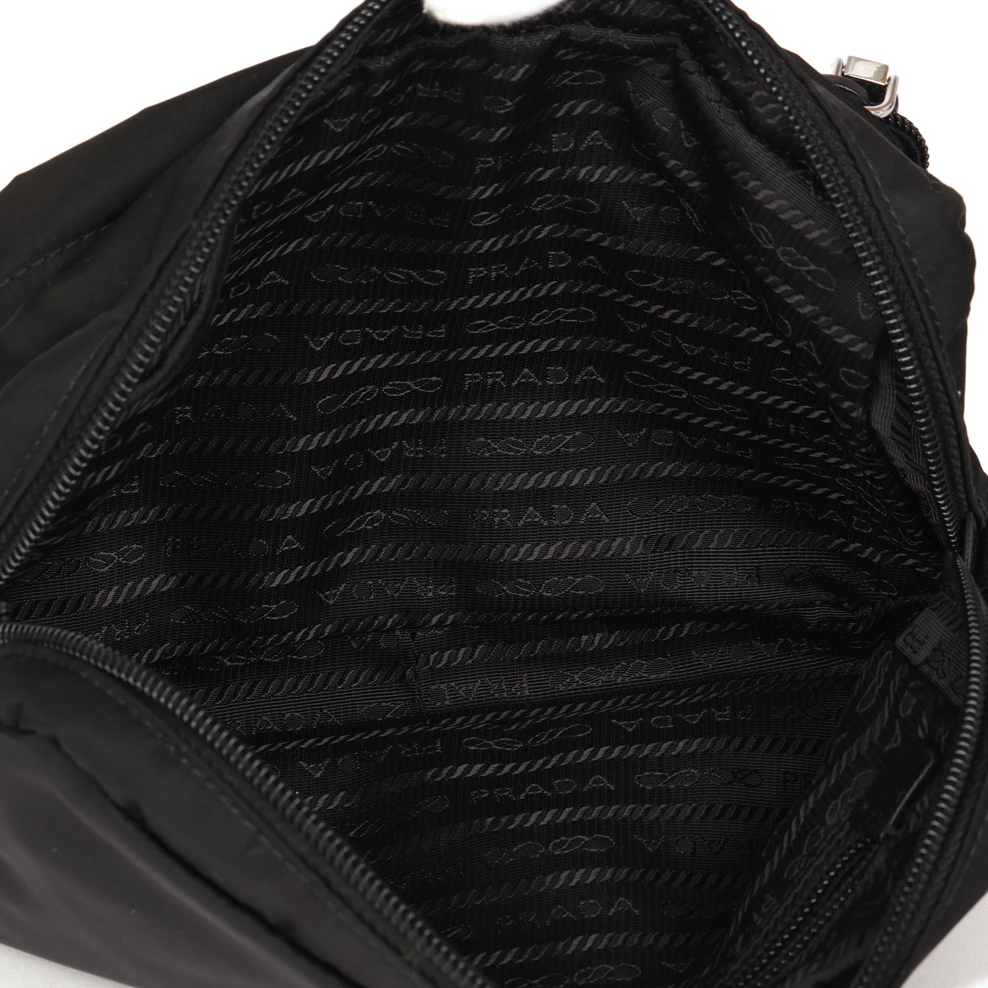 Prada Black Nylon & Saffiano Leather Pouch  2