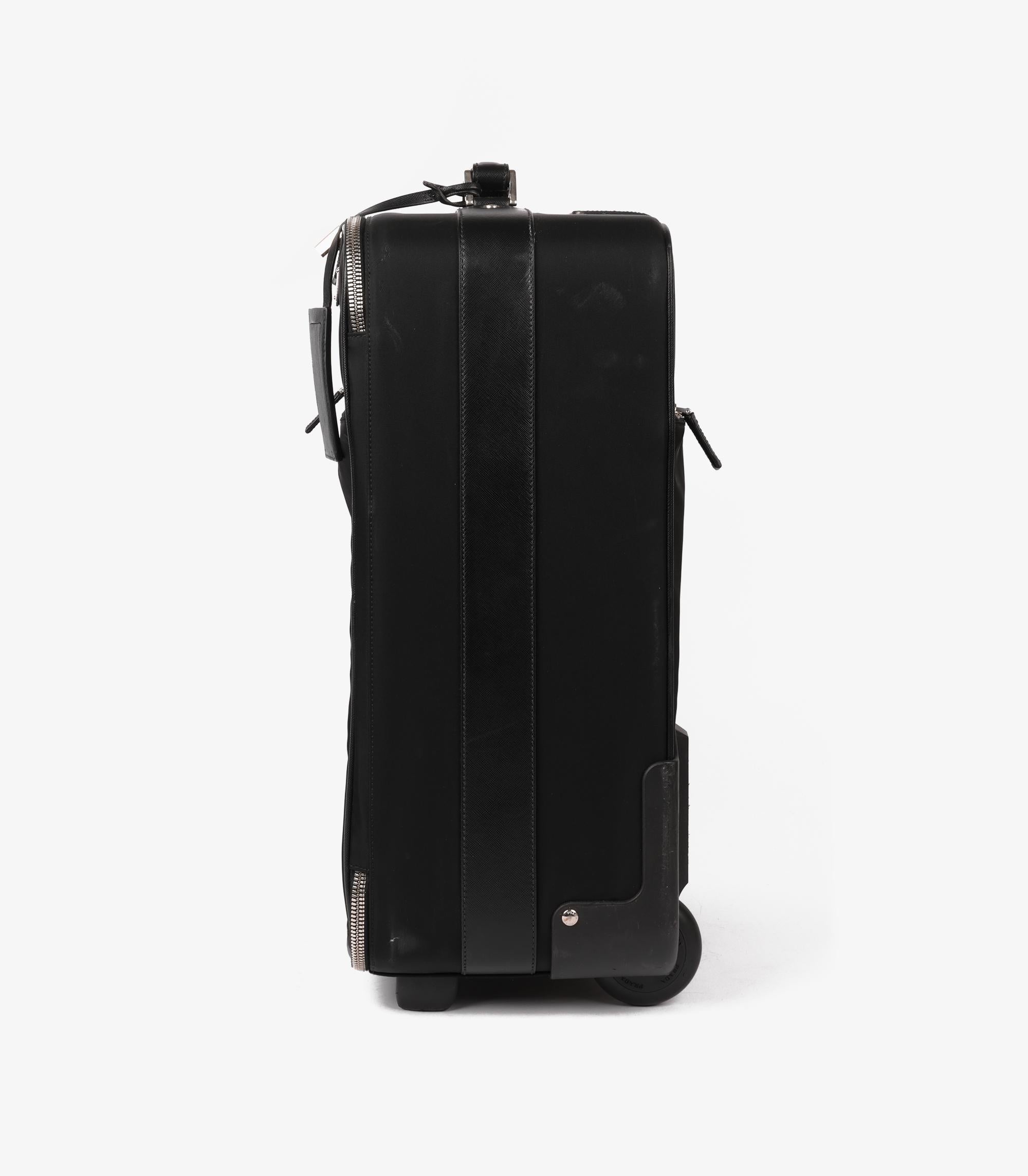 Prada Black Nylon & Saffiano Leather Rolling Case 1