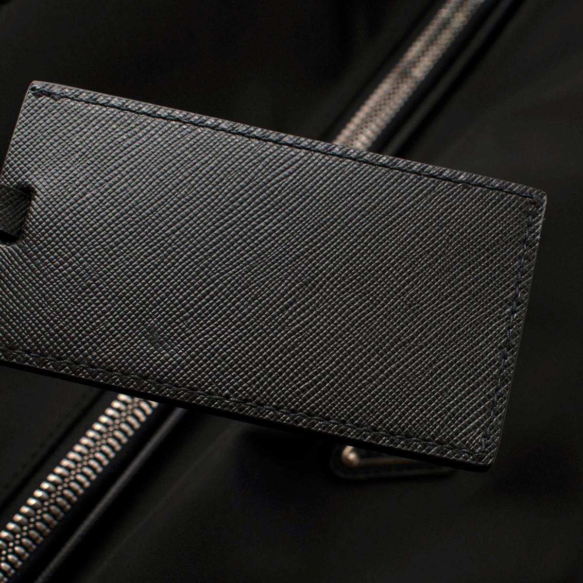 Prada Black Nylon & Saffiano Leather Semi-Rigid Suitcase For Sale 1