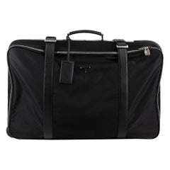 Prada Black Nylon & Saffiano Leather Semi-Rigid Suitcase