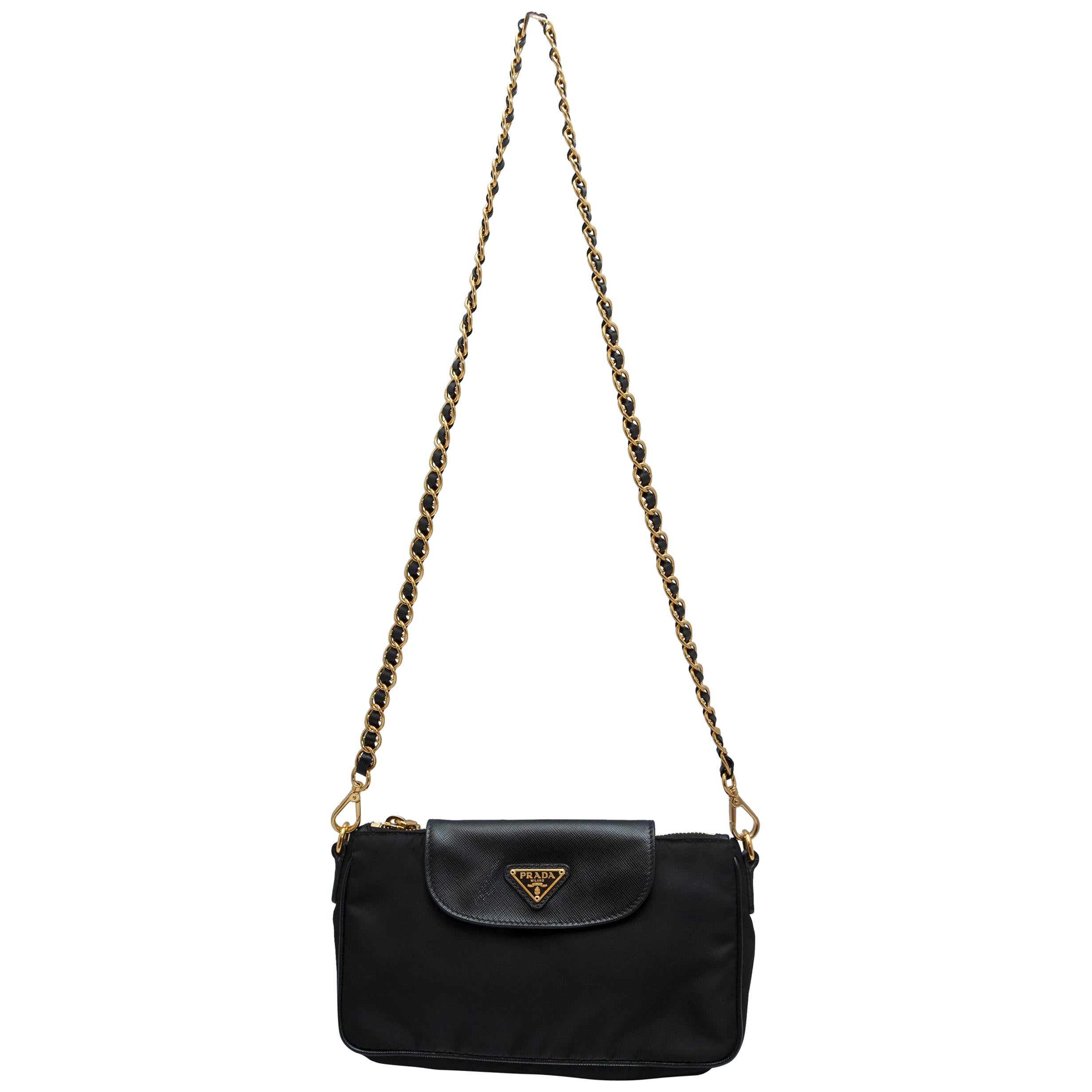 Prada Black Nylon and Saffiano Mini Bag For Sale at 1stDibs nylon and