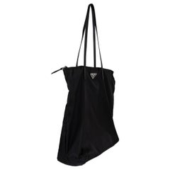 PRADA black nylon Shopping Tote Bag 1BY300