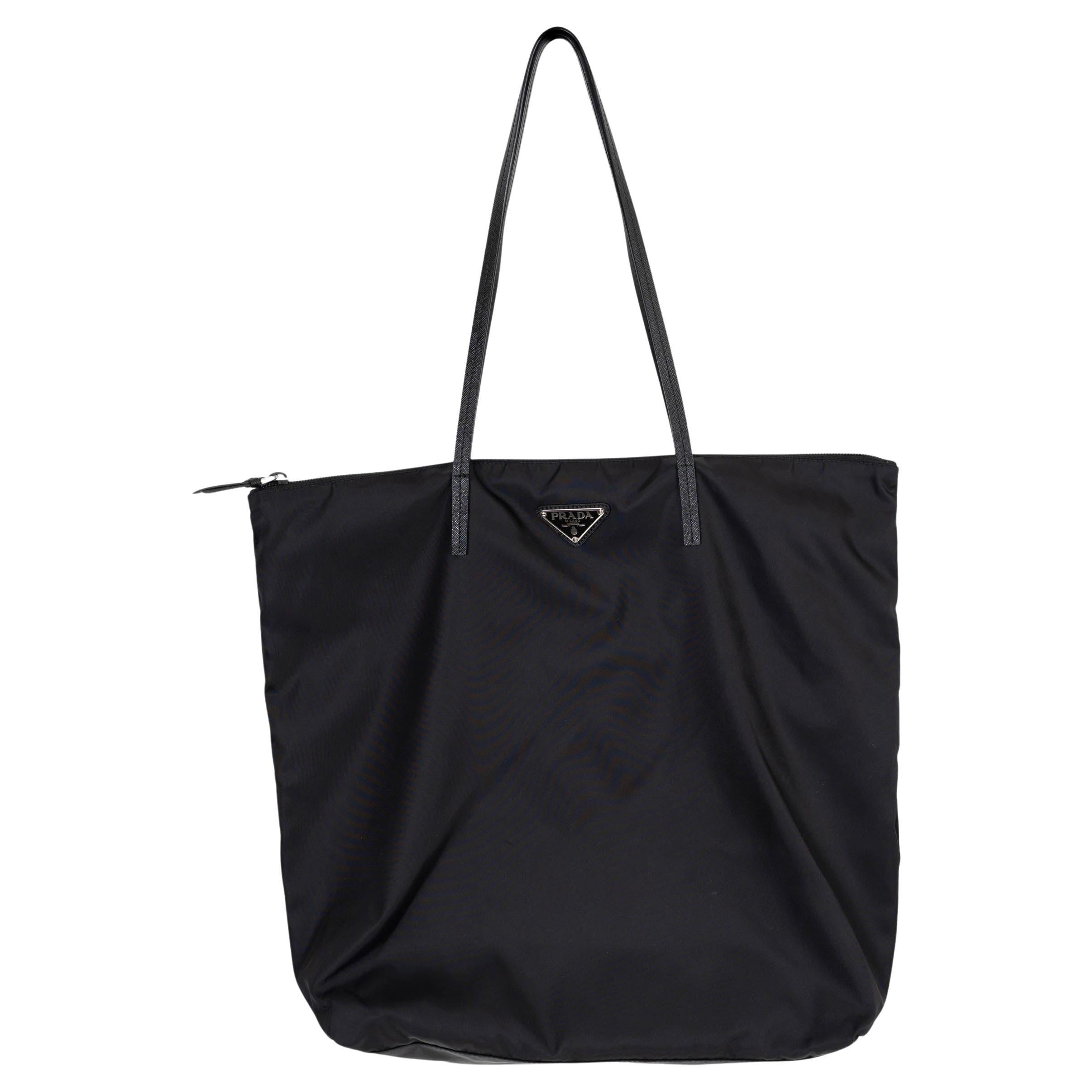 Pre-owned Prada Black Nylon Shopping Tote Bag 1by300