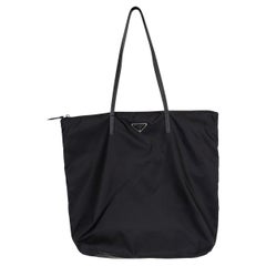 PRADA black nylon Shopping Tote Bag 1BY300