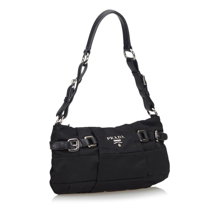 Prada Black Nylon Shoulder Bag For Sale at 1stdibs