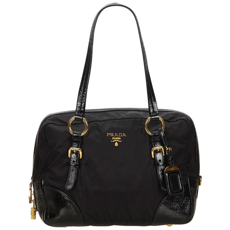 Prada Black Nylon Shoulder Bag For Sale at 1stdibs