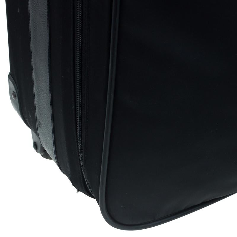 Prada Black Nylon Signature Rolling Suitcase 4