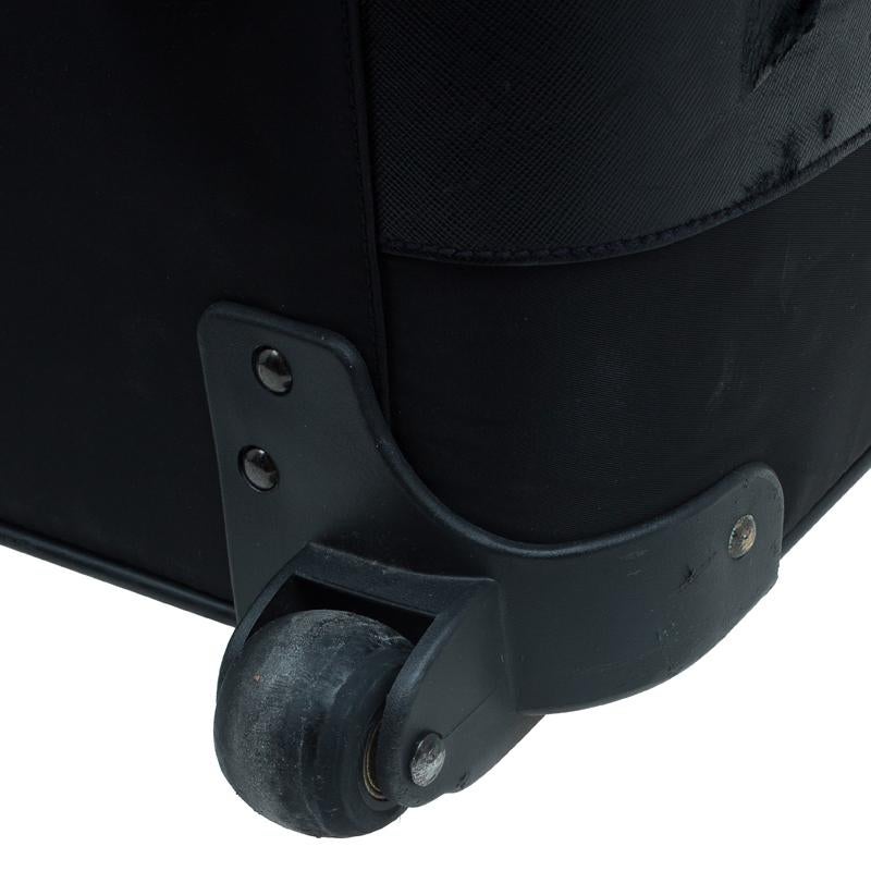 Prada Black Nylon Signature Rolling Suitcase 5