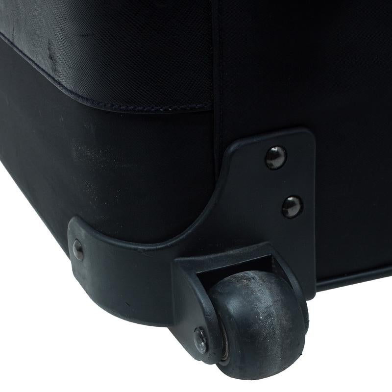 Prada Black Nylon Signature Rolling Suitcase 6