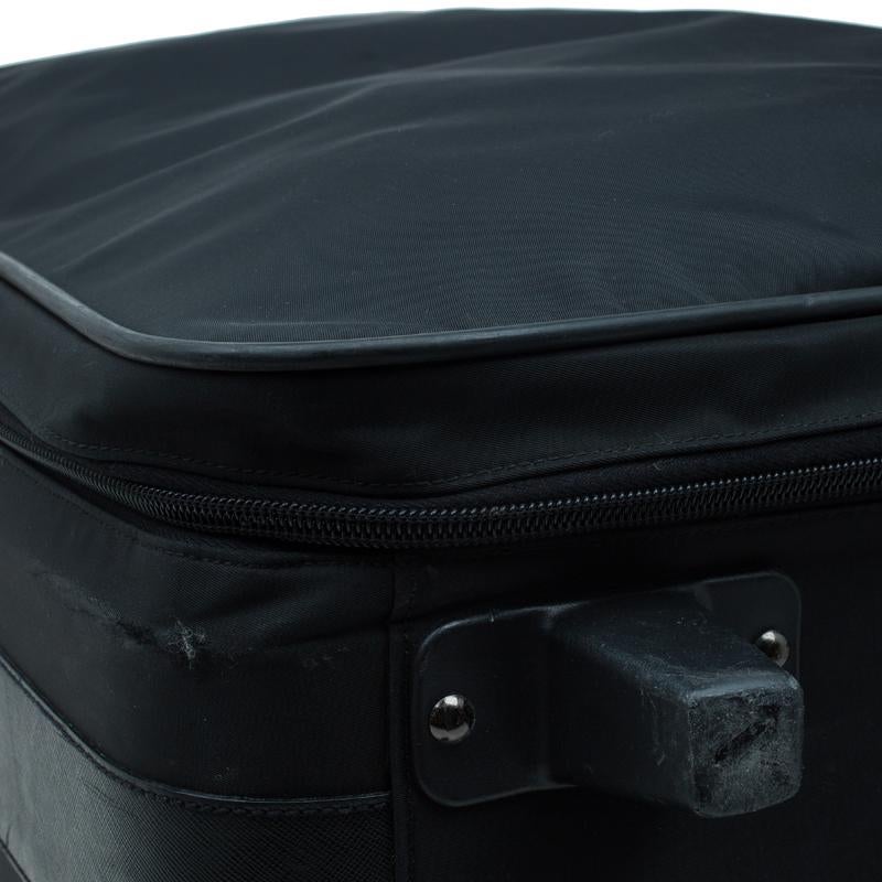 Prada Black Nylon Signature Rolling Suitcase 7