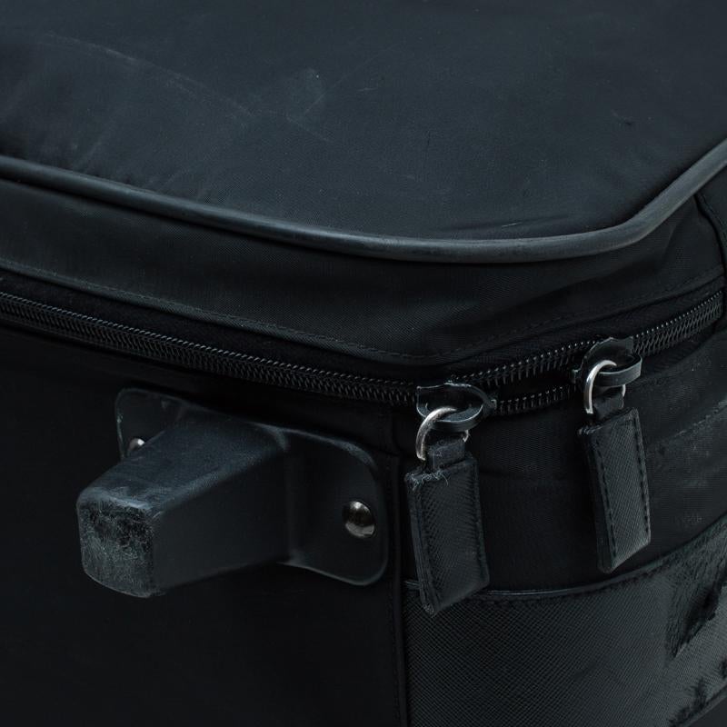 Prada Black Nylon Signature Rolling Suitcase 8