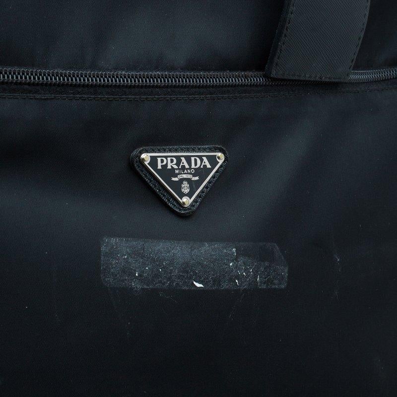 Prada Black Nylon Signature Rolling Suitcase 2