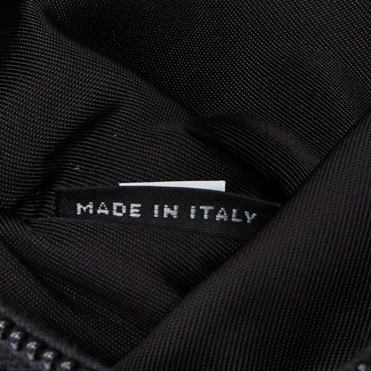 PRADA black nylon silver logo triangle buckle belt bag For Sale 5