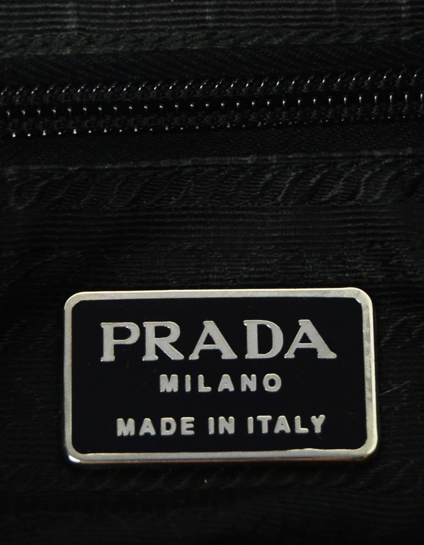Women's Prada Black Nylon Small Backpack w/ Front Buckle Pockets