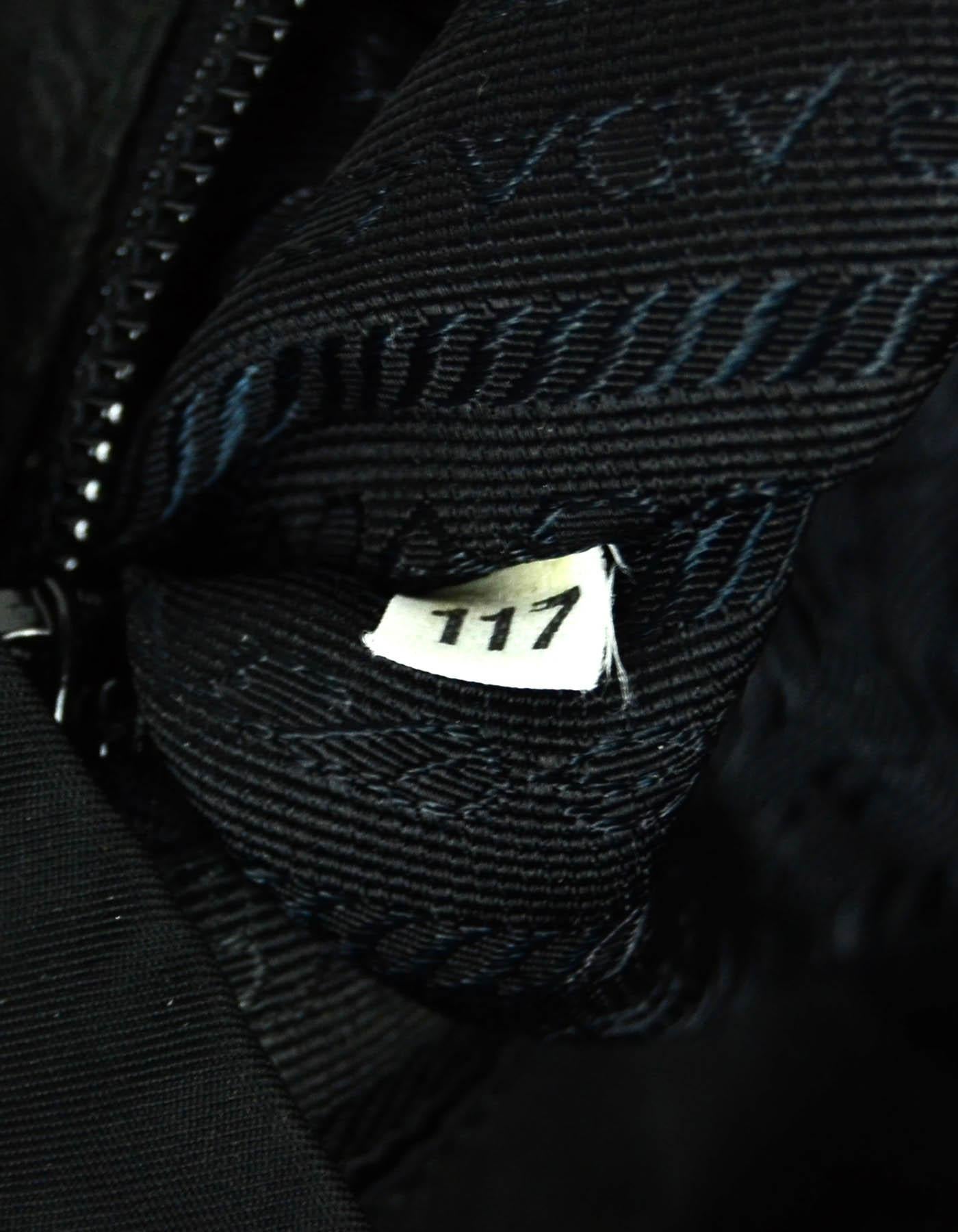 Prada Black Nylon Small Backpack w/ Front Buckle Pockets 1