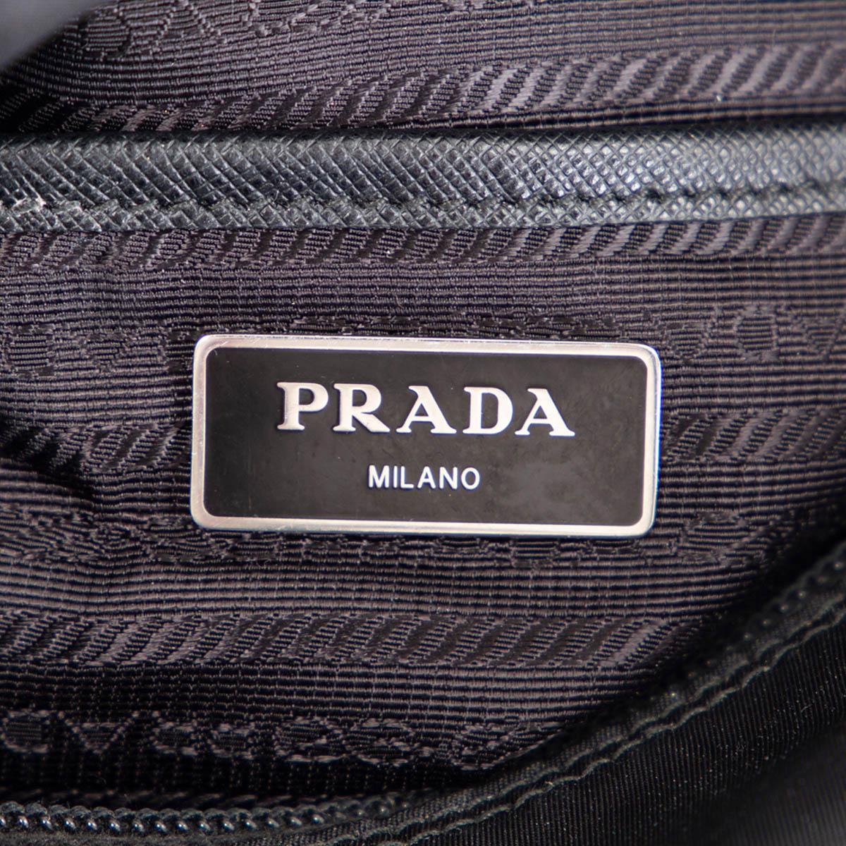 Black PRADA black nylon STUDDED NEW VELA MESSENGER Shoulder Bag