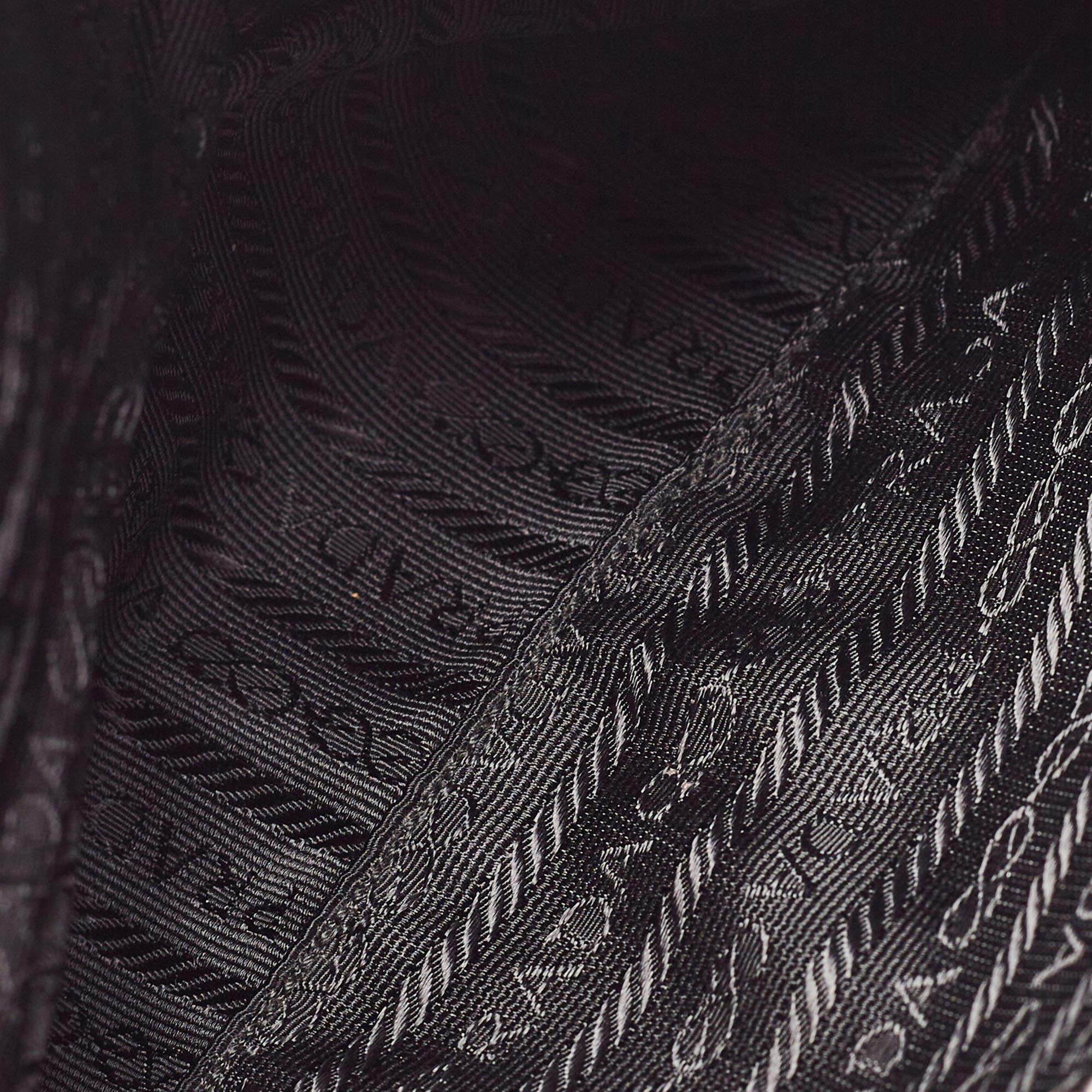 Women's Prada Black Nylon Tessuto and Leather Baguette Bag
