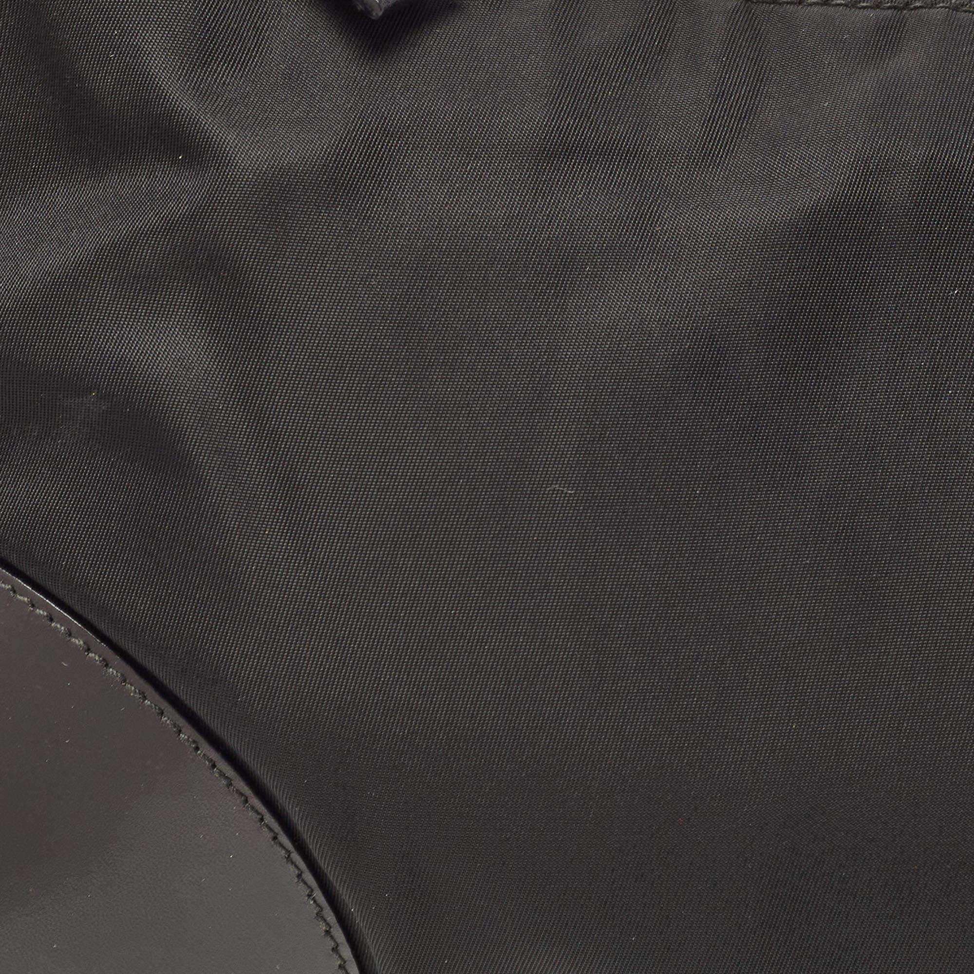 Prada Black Nylon Tessuto and Leather Baguette Bag 1