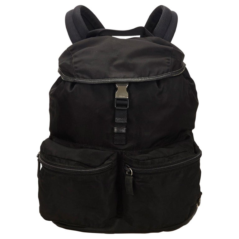 Prada Black Nylon Tessuto Backpack For Sale at 1stDibs
