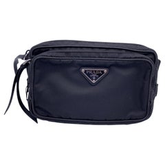 Used Prada Black Nylon Tessuto Canvas Belt Waist Bag Pouch
