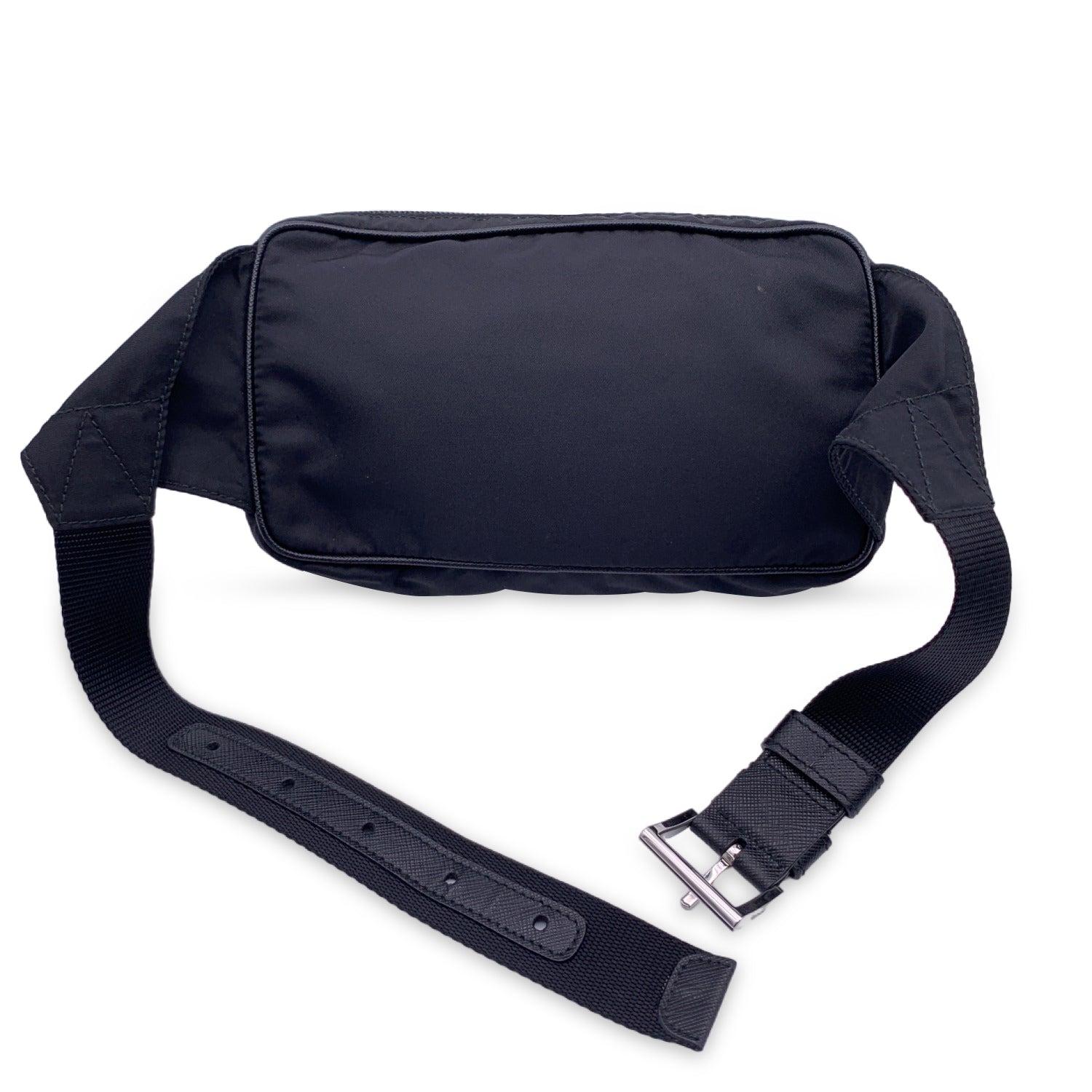 Prada Black Nylon Tessuto Canvas Extra Small Belt Waist Bag Pouch In Excellent Condition In Rome, Rome