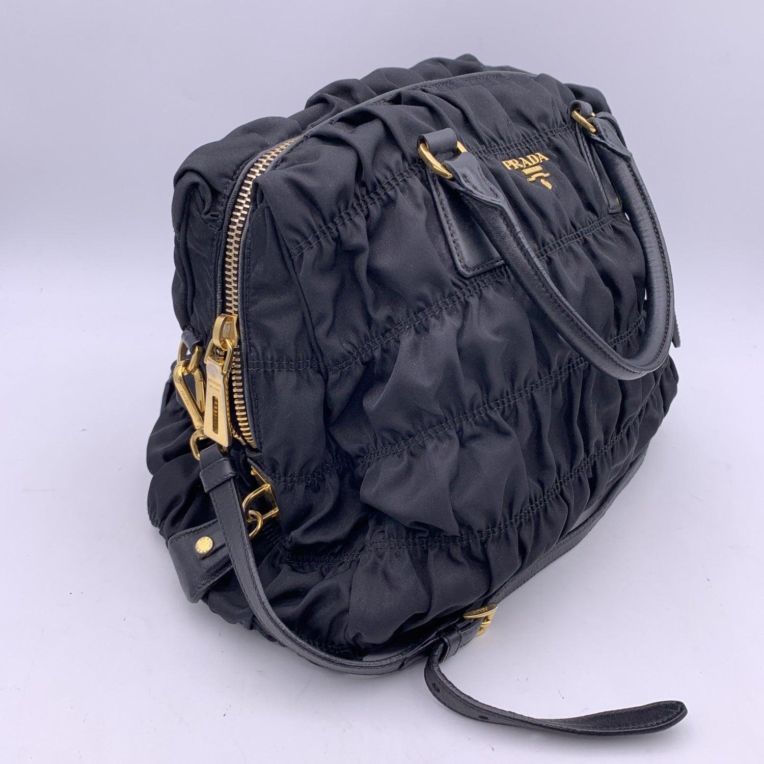 Prada Black Nylon Tessuto Gaufre Medium Tote Bag Handbag 3