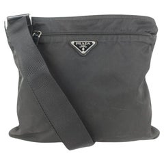 Prada Black Nylon Tessuto Messenger Crossbody bag 107pr32