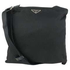 Prada Black Nylon Tessuto Messenger Crossbody Bag 2PR1018