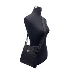 Prada Black Nylon Tessuto Messenger Crossbody Shoulder Bag