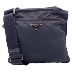 Prada Black Nylon Tessuto Messenger Crossbody Shoulder Bag