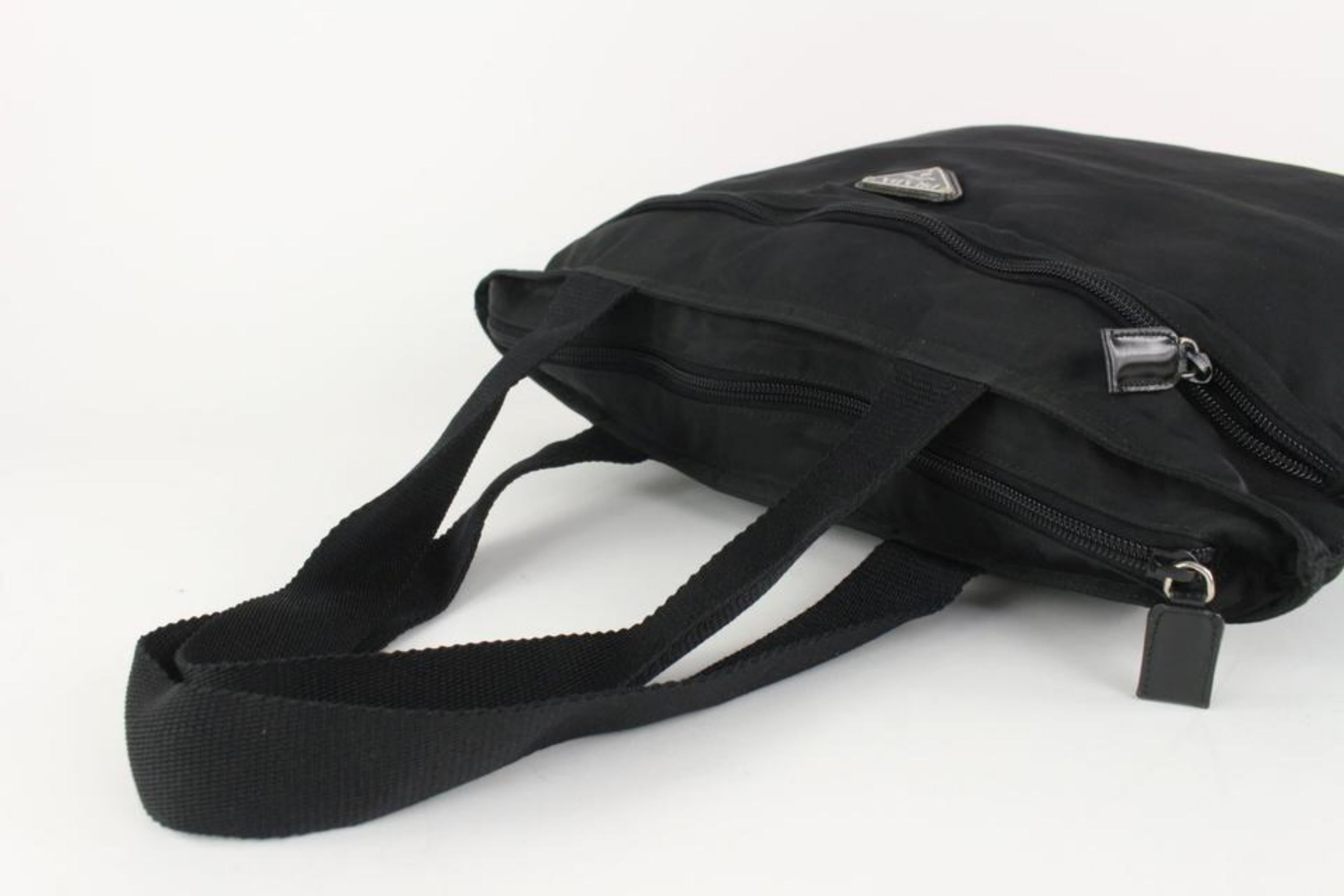 Prada Black Nylon Tessuto Shopper Tote Bag 3PR1021 In Fair Condition In Dix hills, NY