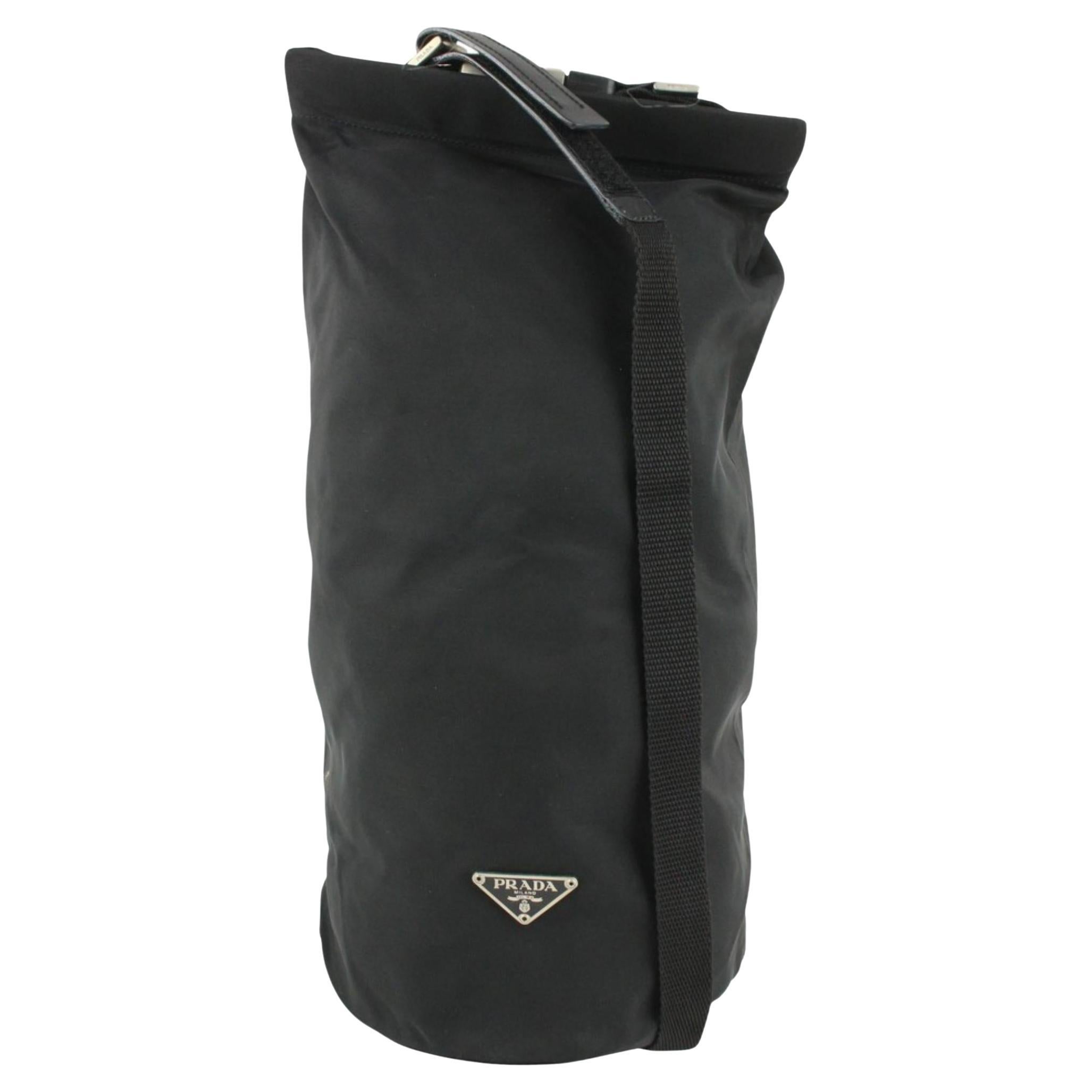 Prada Black Nylon Tessuto Sling Bag Wine Holder 1026p48