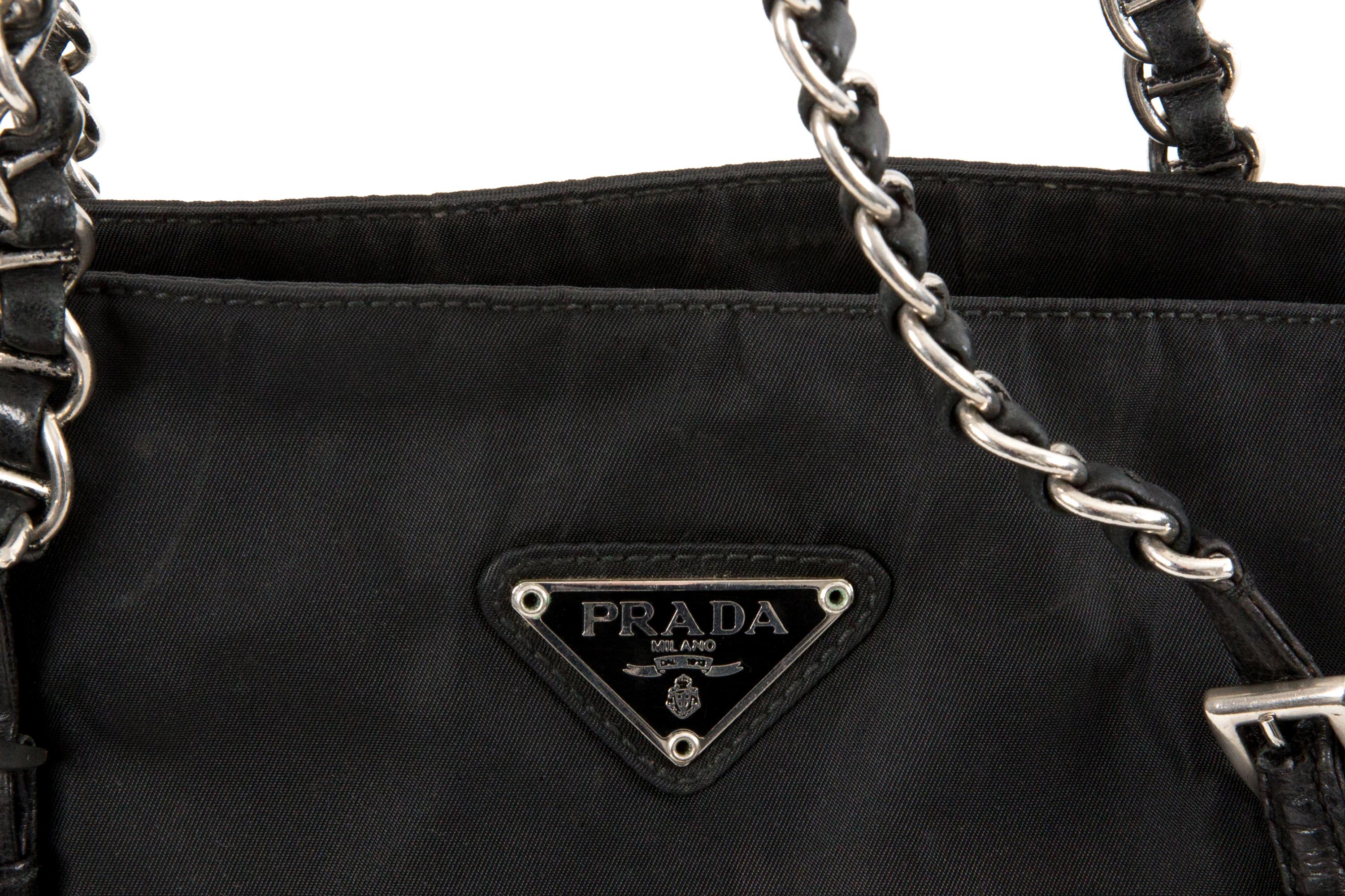 Women's Prada Black Nylon Tessuto Tote Bag For Sale