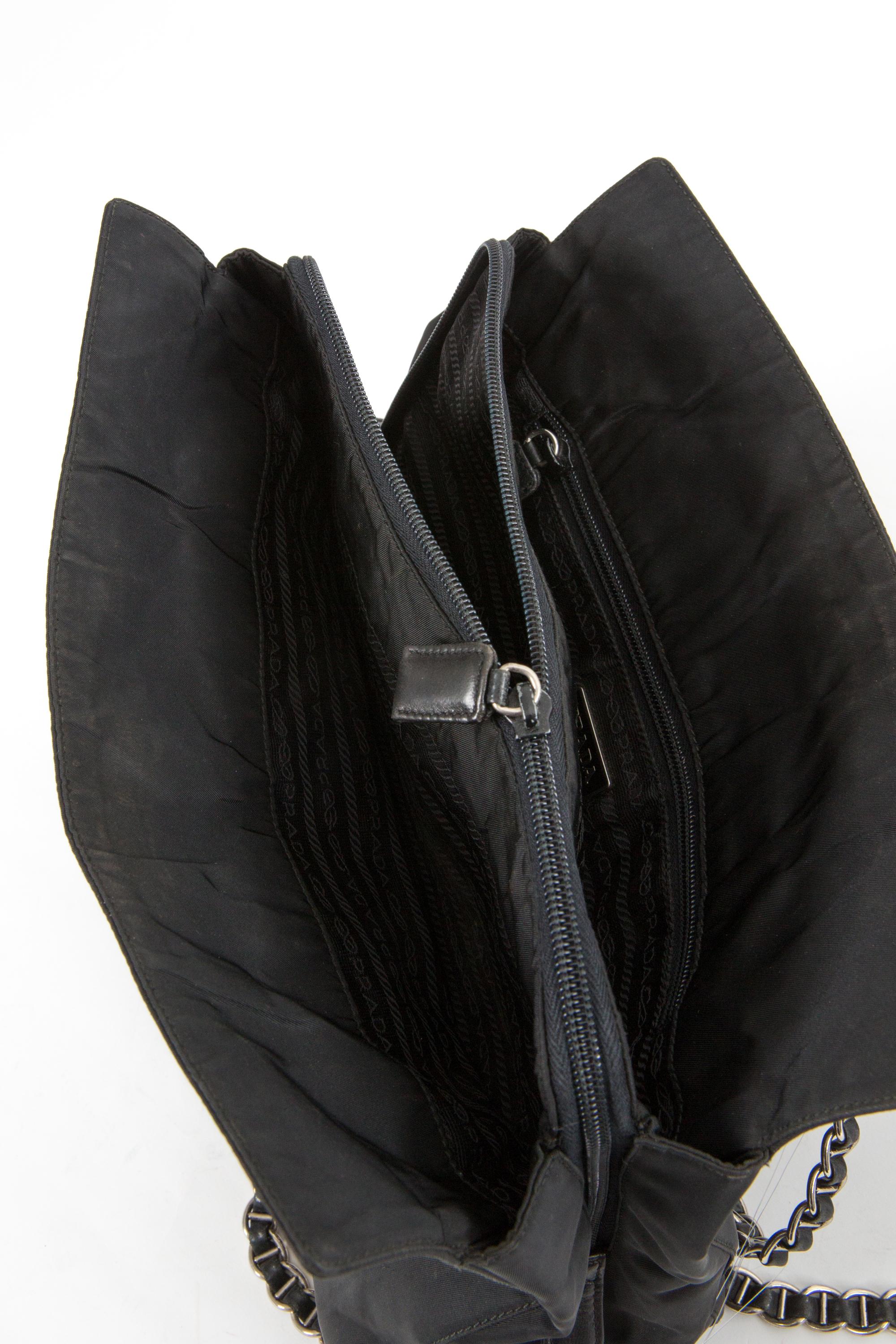 Prada Black Nylon Tessuto Tote Bag For Sale 2