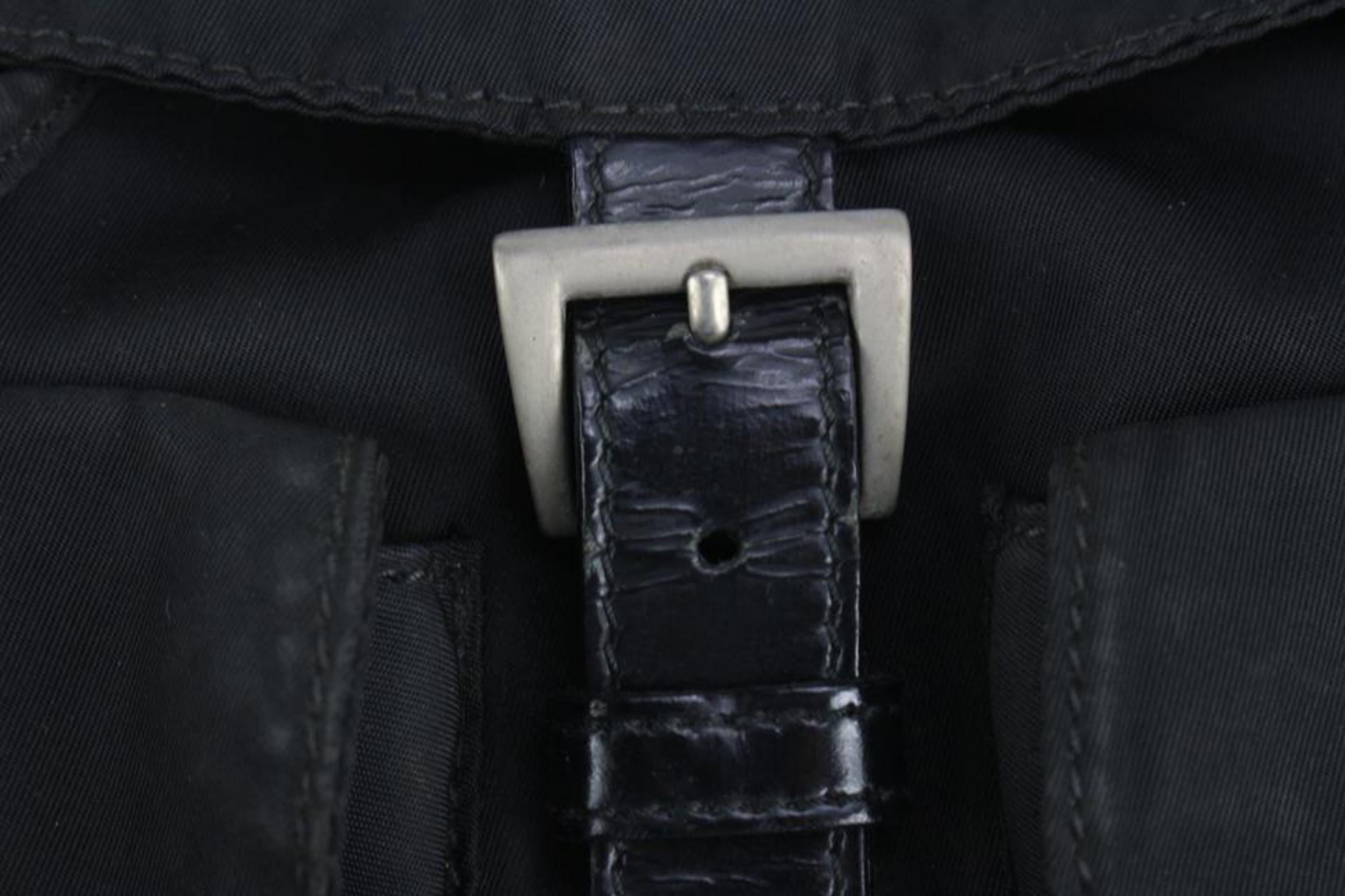 Prada Black Nylon Tessuto Twin Pocket Backpack 1216p31 4