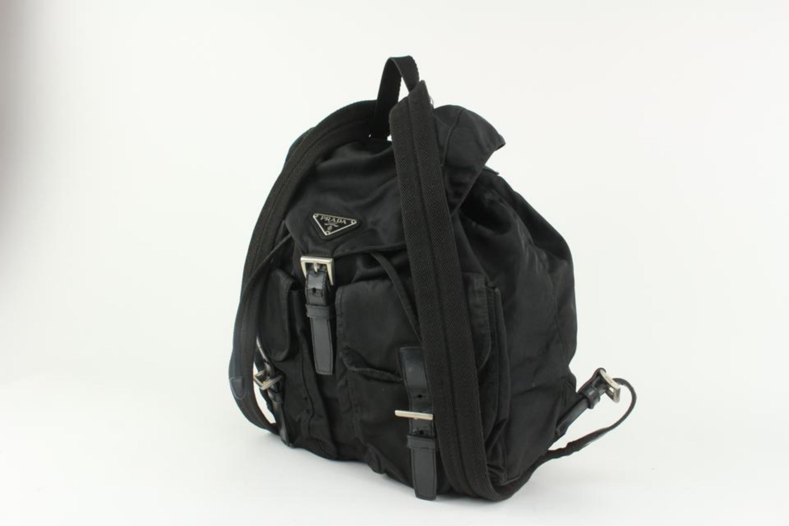 Prada Black Nylon Tessuto Twin Pocket Backpack 122pr9 7