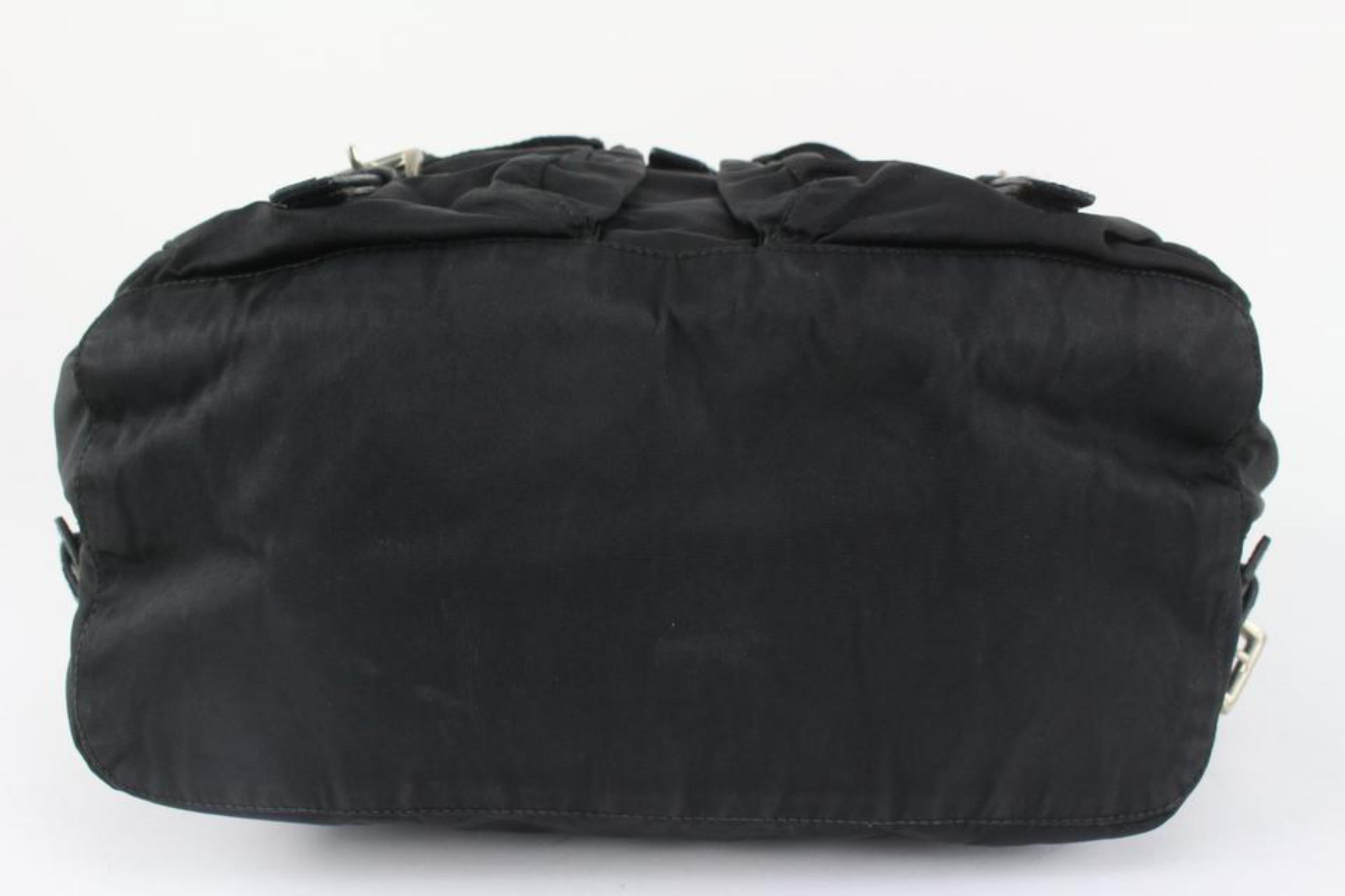 Prada Black Nylon Tessuto Twin Pocket Backpack 122pr9 In Good Condition In Dix hills, NY