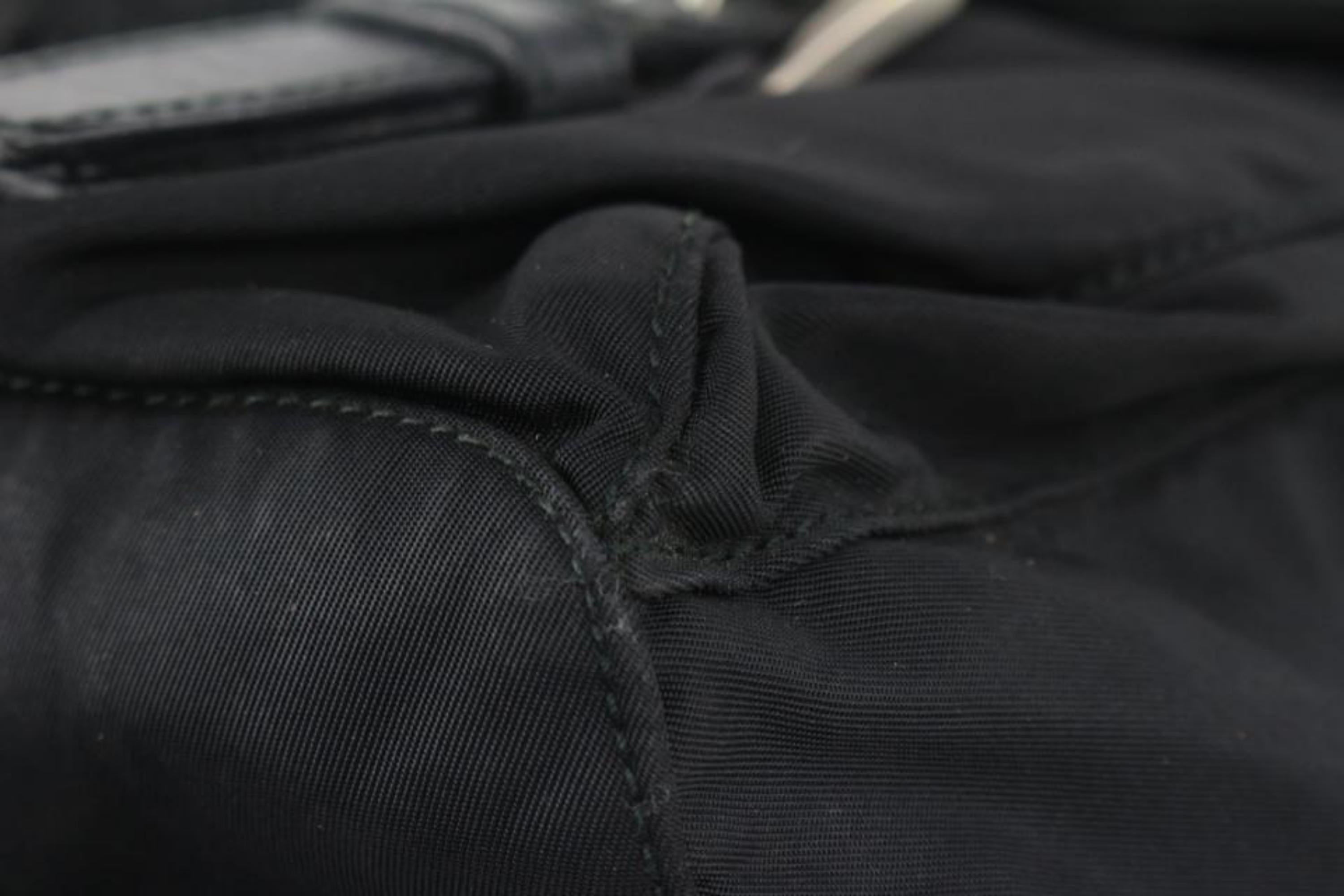 Women's or Men's Prada Black Nylon Tessuto Twin Pocket Backpack 122pr9