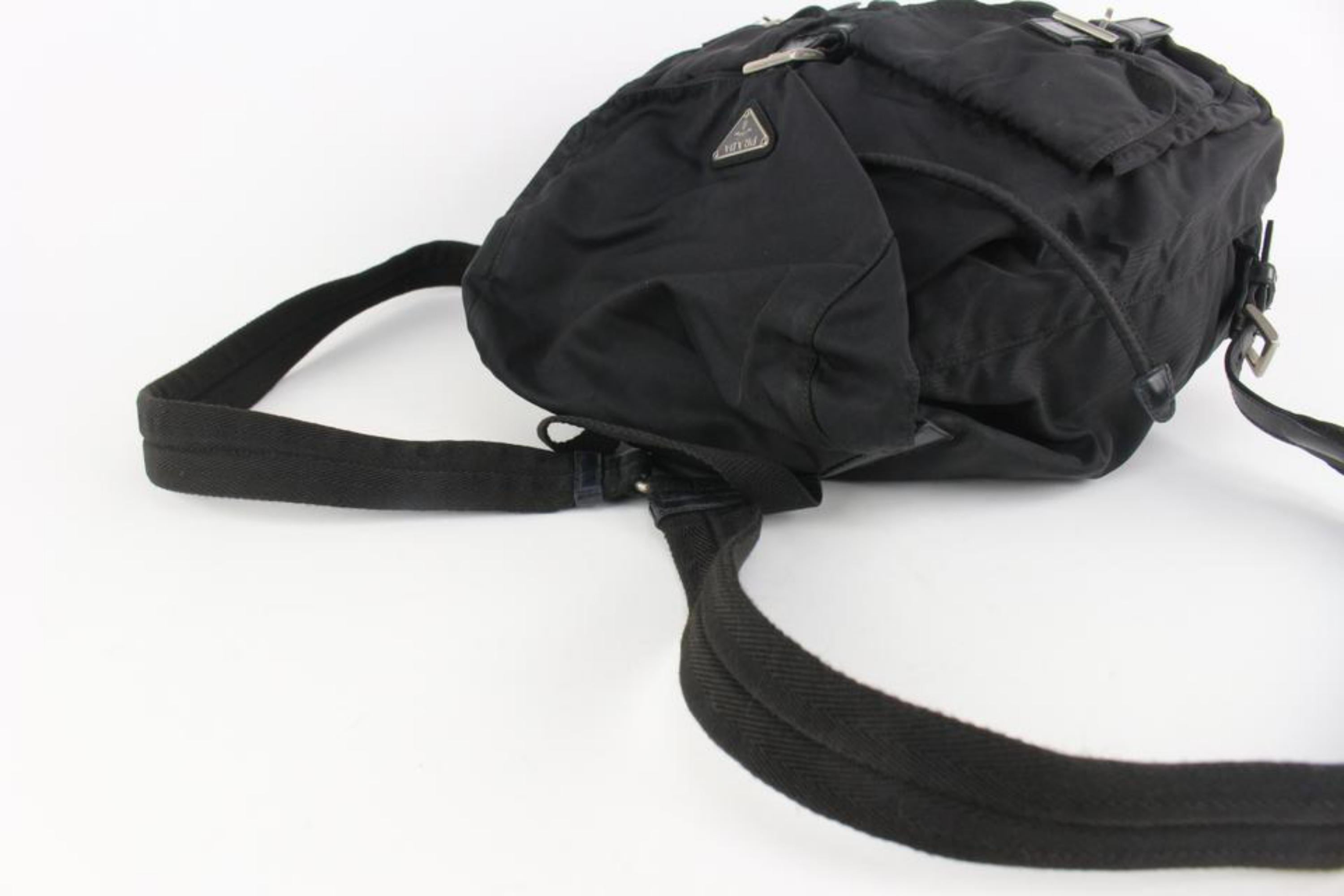 Prada Black Nylon Tessuto Twin Pocket Backpack 122pr9 2