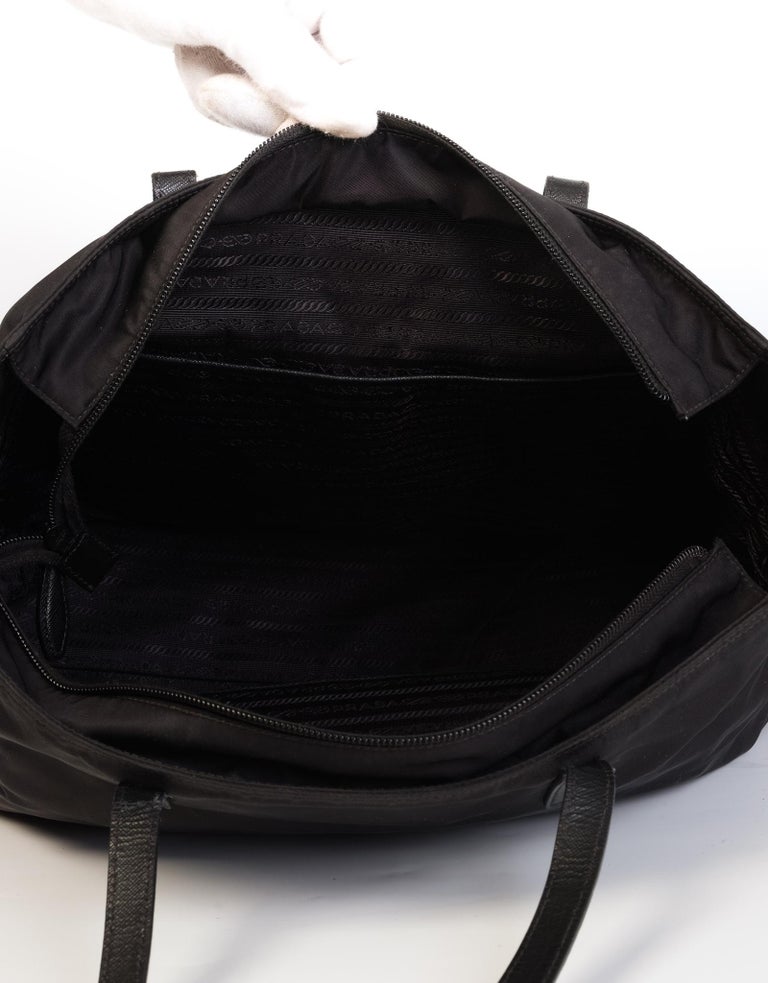 Prada Black Nylon Tessuto Vela Nero Tote Bag MM