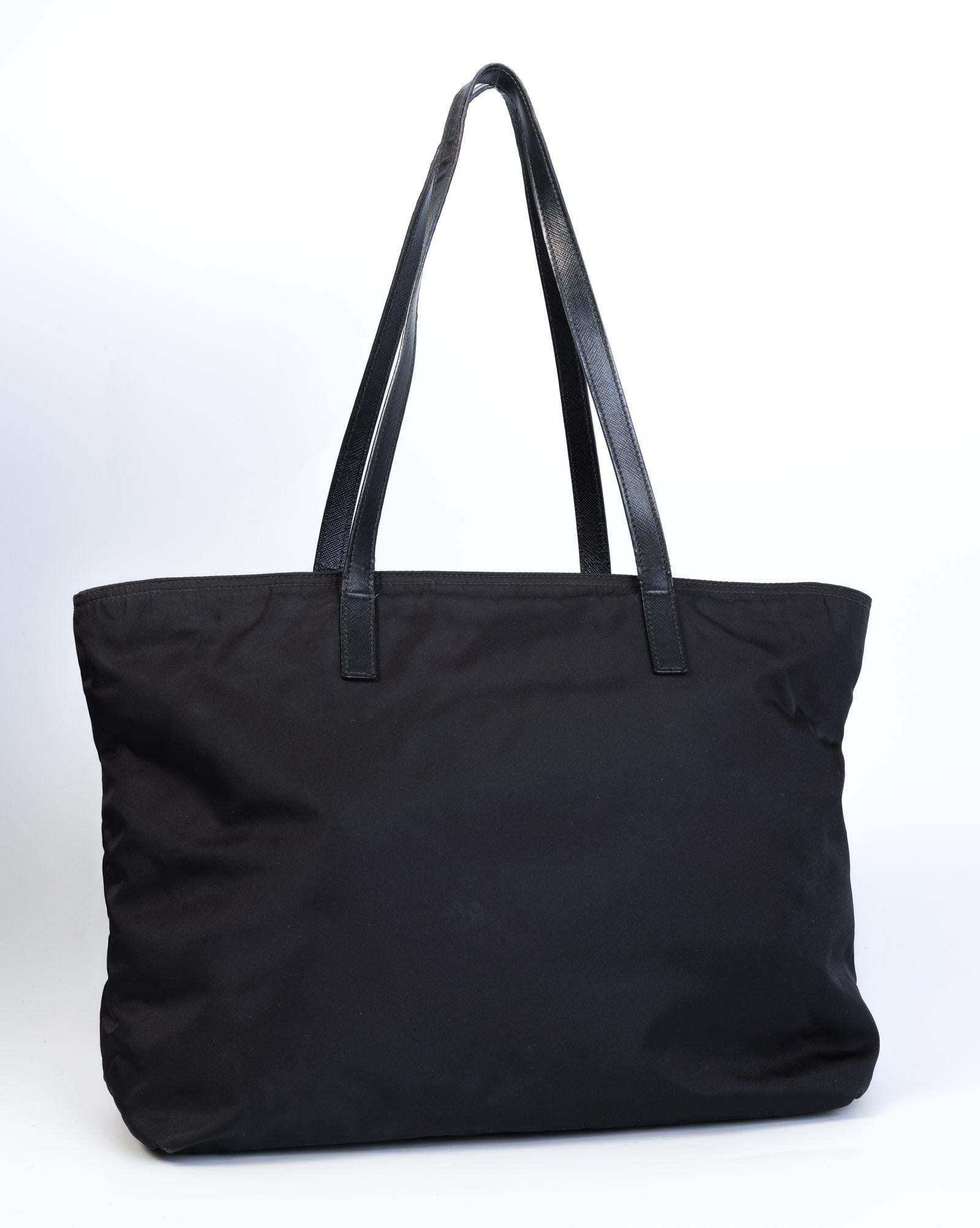 Prada Black Nylon Tessuto Vela Nero Tote Bag MM at 1stDibs | prada ...