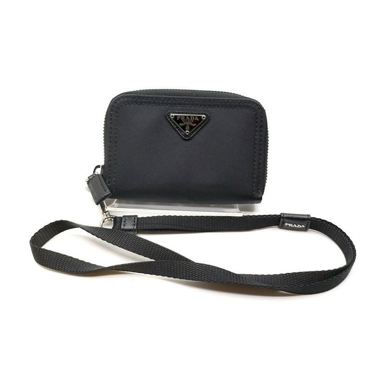Prada Black Nylon Tessuto Zip Around Wallet on Strap 863526 For Sale at  1stDibs