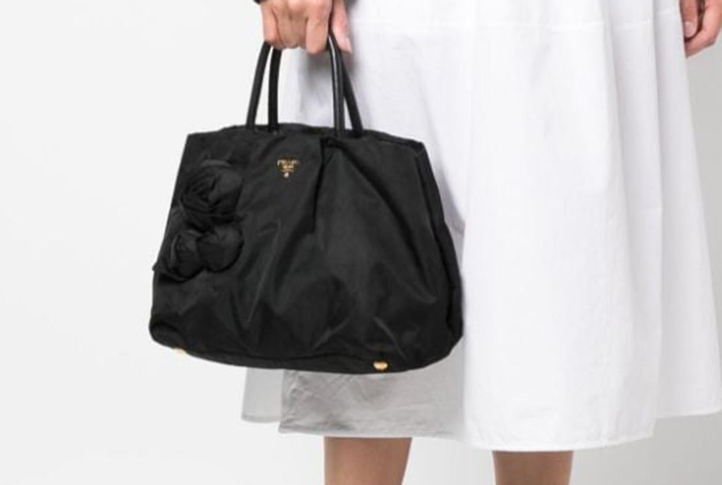 Prada Black Nylon Tote Bag 2