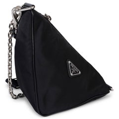 PRADA black nylon TRIANGLE SMALL RE-NYLON Crossbody Bag 1BH190