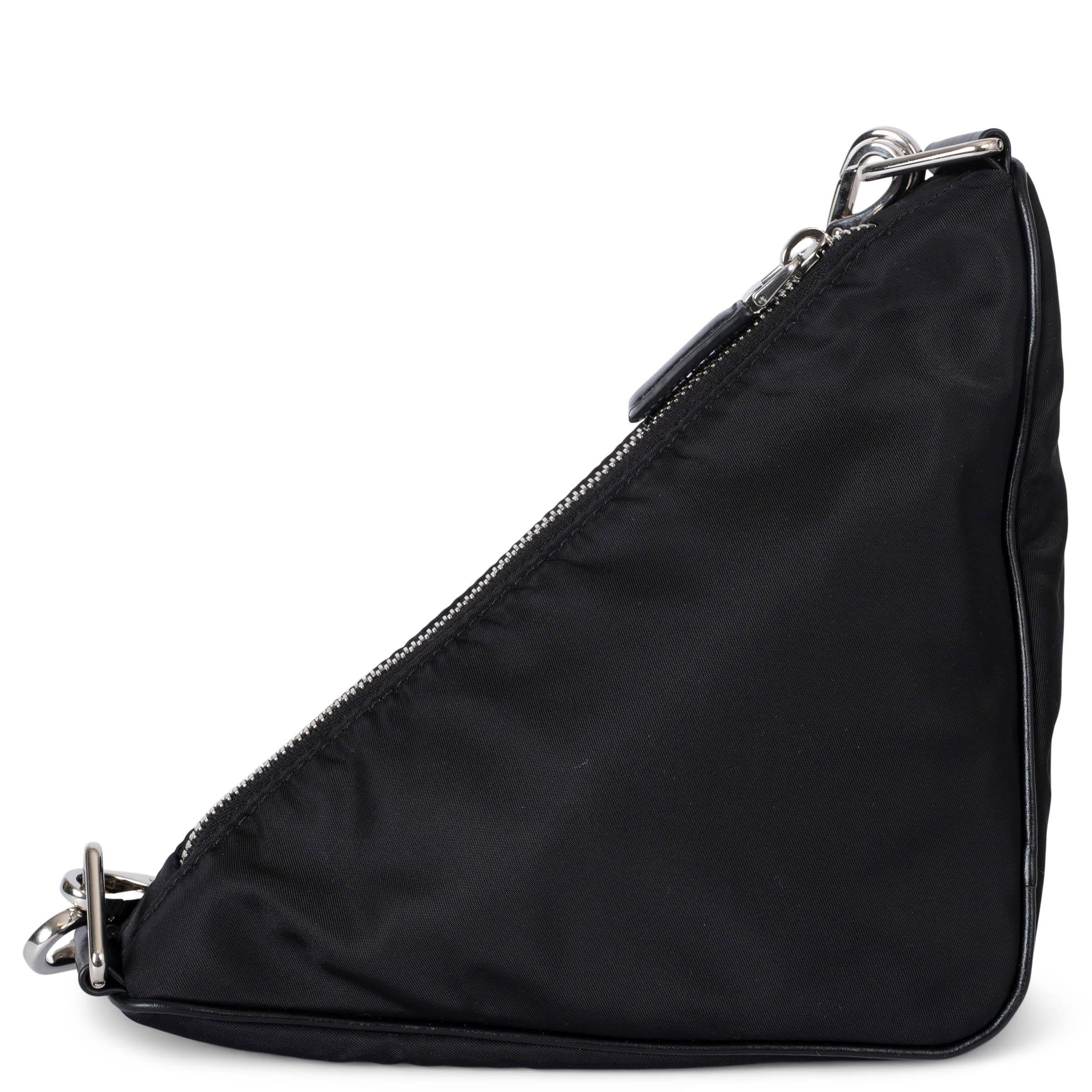 Black PRADA black nylon TRIANGLE SMALL RE-NYLON Crossbody Bag 1BH190 For Sale