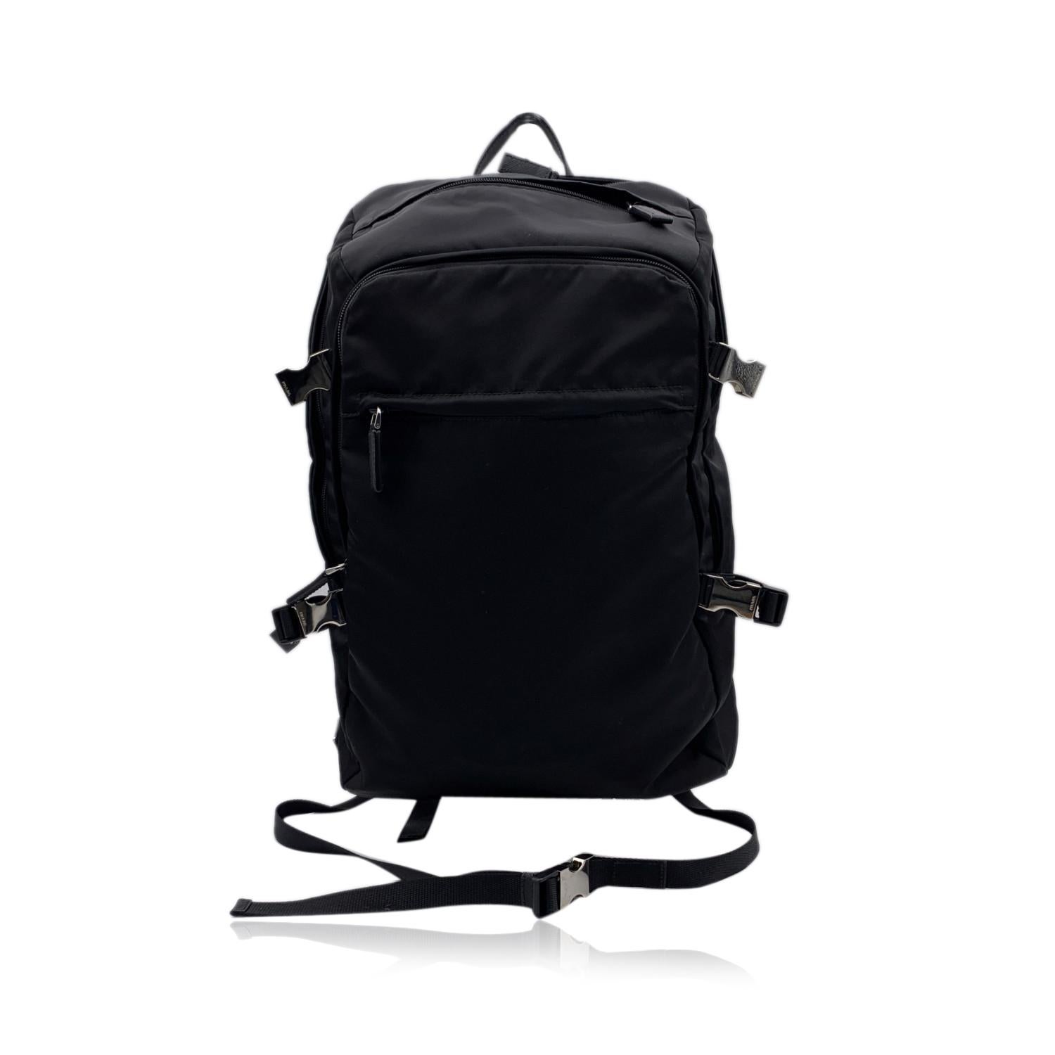 Prada Black Nylon Vela Canvas Backpack Shoulder Bag 2VZ022 For Sale at  1stDibs