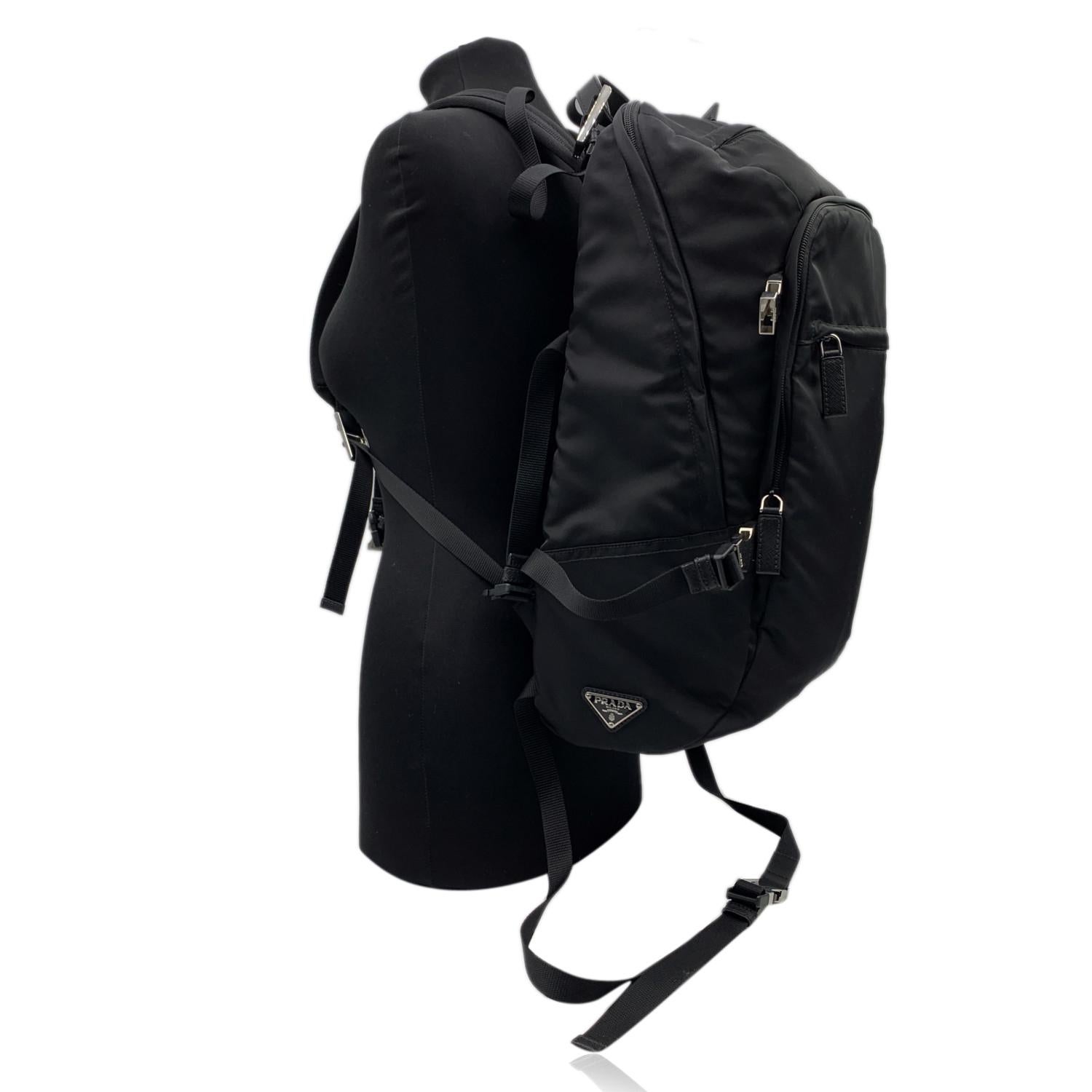 Femenino o masculino Prada Mochila de nailon negro Vela Canvas Bolso 2VZ022