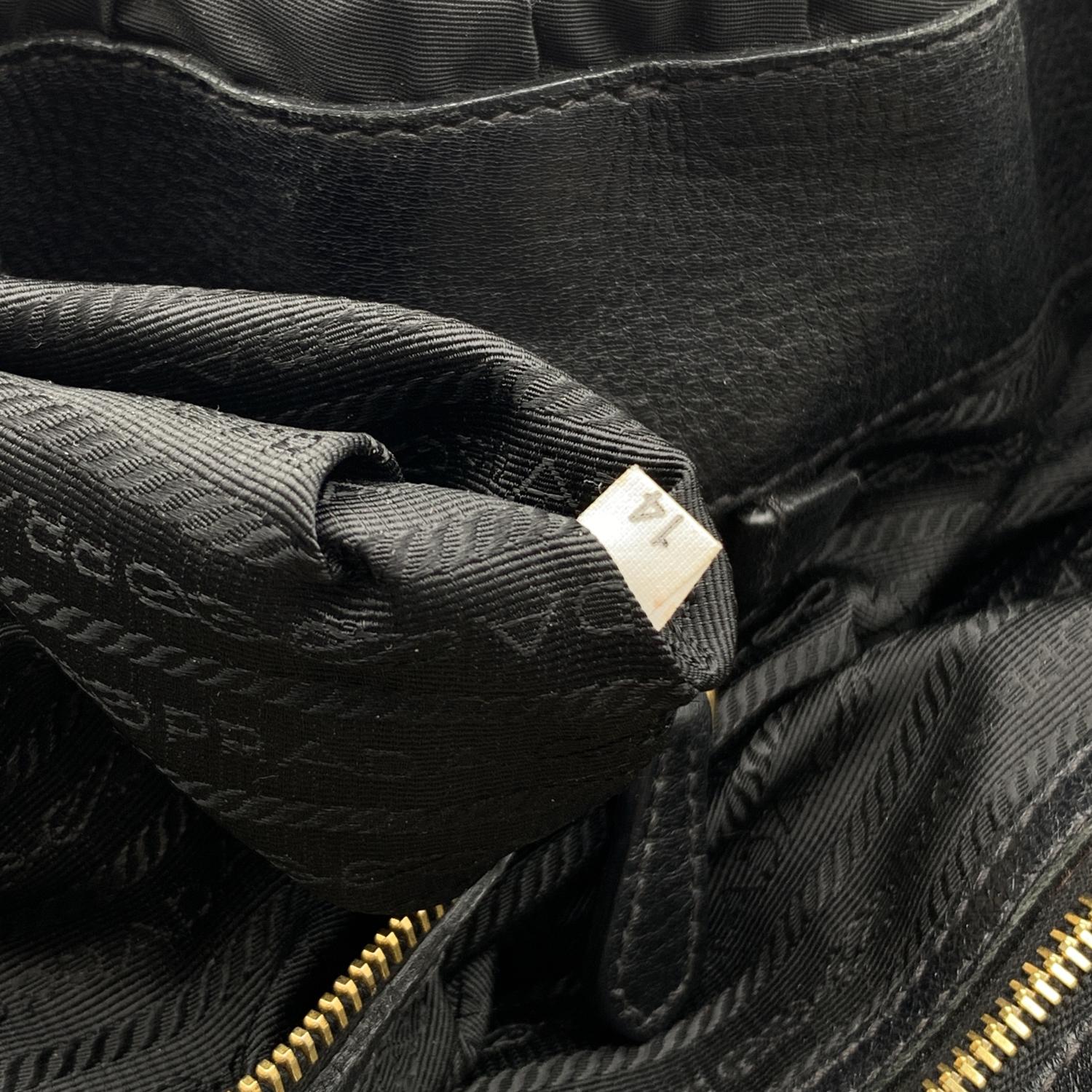 Prada Black Nylon Vela Draped Tote Handbag Shoulder Bag 4