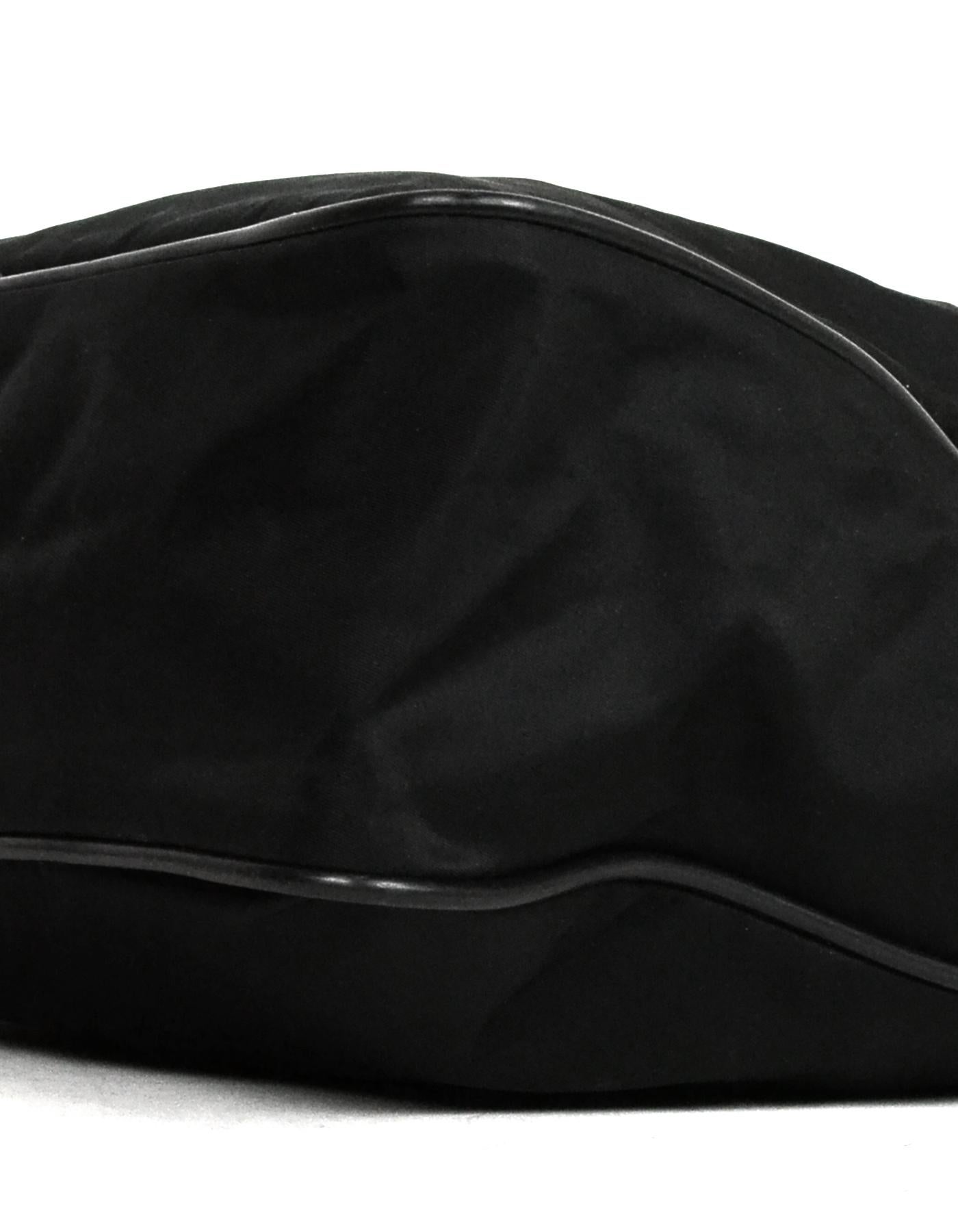 Prada Black Nylon Zip Top Messenger Bag 1