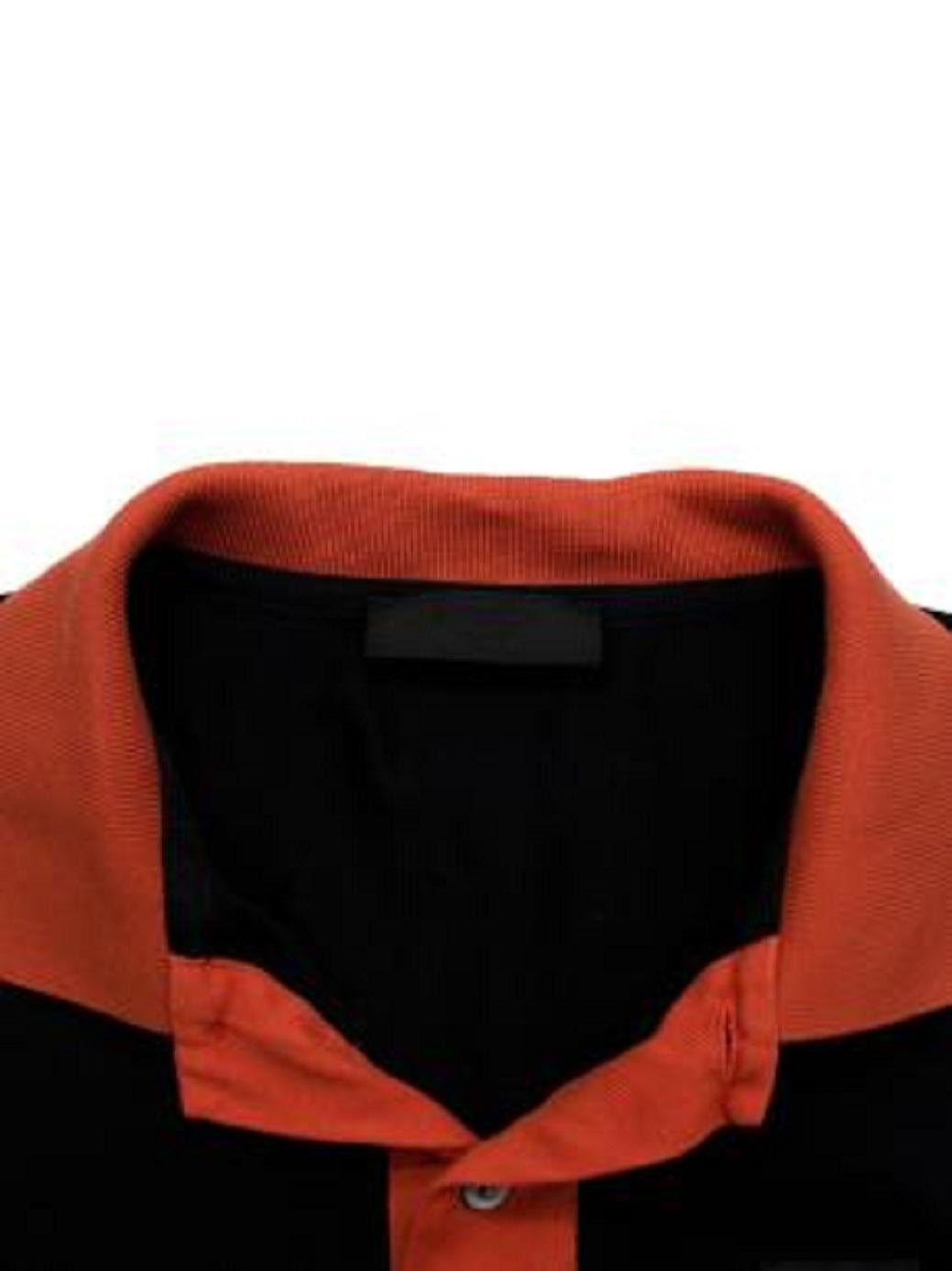 Women's or Men's Prada Black & Orange Cotton Polo Shirt For Sale
